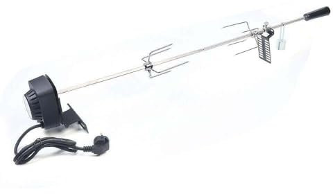 whsiodj BBQ Broche de Gril 220V, Rotisserie Tournebroche Set de Gril à gaz, avec Moteur en Acier Inoxydable