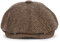 KeepSa Newsboy Stil Tellermütze Schirmmütze Herren Damen - 8 Panel Peaky Fischgräten Tweed Retro Schiebermütze Schlägermütze Gatsby Cap 52-54cm, Kaffee