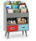 DREAMADE Bücherregal Kinder mit 3 Ablagefächern & 2 Stoffboxen & 1 Ablageregal, Kinder Regal Kinderzimmer Spielzeugregal, Kinderregal für Kinderzimmer Spielzimmer 63x30x97cm (Grau)