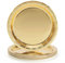 PARTY GO 16 Pcs 7 Paper Plates for Dinner and Dessert Disposable Plates Party Supplies Pack for Graduation Holiday Wedding Birthday Party Baby Shower Decorations Gold