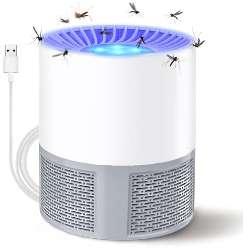 Bubbacare Insecticida eléctrica, USB, Trampa para Mosquitos, lámpara para Mosquitos con luz, Trampa para Moscas de la Fruta para Cocina, Interior y Exterior
