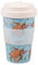 ECO CHIC Recycled Travel Coffee Cup 400ml Microwave Dishwasher Safe Plastic Travel Mug (Sea Turtles Blue)