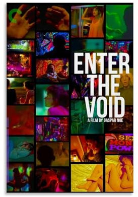 TEWRGEU Poster Enter The Void auf Leinwand, ästhetisches Cover, Poster, Vintage-Gemälde für Zimmer, 50 x 75 cm, ungerahmter Stil