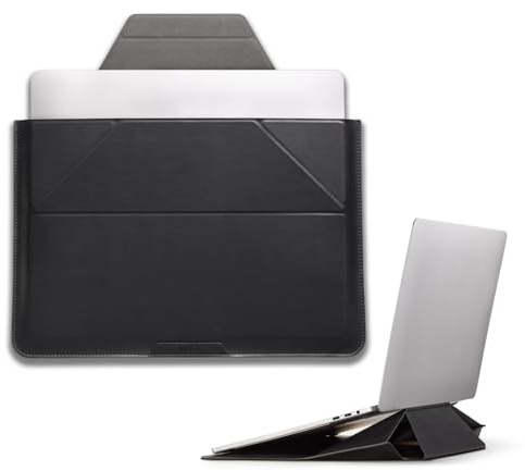 MOFT Laptop Carry Sleeve, 2-in-1 Laptop Bag & Stand for 14MacBook Air/Pro & Dell/HP/Lenovo/Asus, Stylish Slim Computer Sleeve Bag with Expandable Storage for Computer Accessories, Night Black