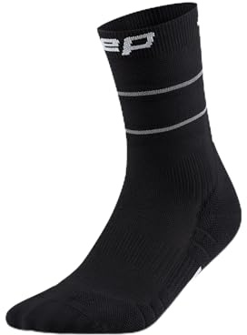 CEP PRO RUN REFLECTIVE 2.0 MID LAUFSOCKEN HERREN – Reflektierende Socken für bessere Sichtbarkeit – Leistungsstarke Laufsocken Kompression mit gezielter Kompression