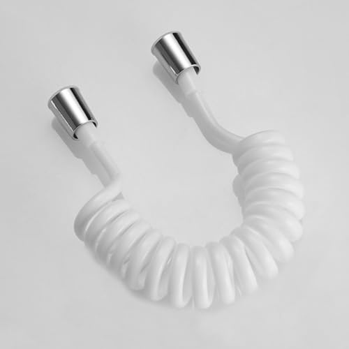 Telescopic Spiral Spring Hose, Bidet Shower Spiral Hose ABS Multicolor 118.11 inches(White)