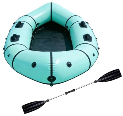 Packraft Kajak Aufblasbar - Ultraleichtes Kanu Aus PVC, Kompakt Faltbar Für Rucksack Und Fahrrad, Ideal Für Fliegenfischen Und Bicycle Drifting