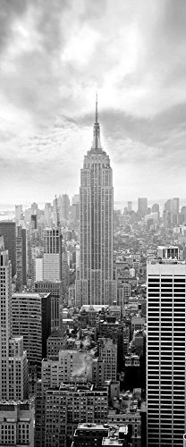 Poster de Porte NYC NB et Empire State Bulding 85 x 205 cm - Sticker préencollé