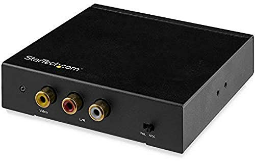 StarTech.com HD2VID2 HDMI to RCA Converter Box with Audio, Composite Video Adapter, NTSC/PAL, 1080p | HDMI to composite video and audio, Yellow white and red outputs, NTSC PAL, Plug-and-play