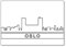 Oslo Skyline Illustration Kühlschrankmagnet