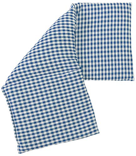 GIRAFFENLAND Bio-Dinkelkissen 20x50cm groß 3-Kammer - blau-weiß kariert - Wärmekissen, Körnerkissen - blau-weiß, Bio-Dinkel