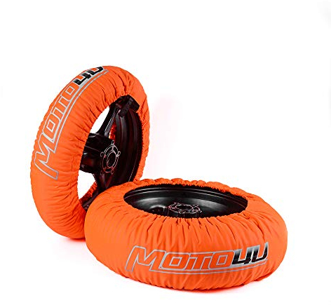 Oldbones Tire Warmers Tyre Warmers Set Racing Motorcycle Superbike Tyre Heater Cover Front 120 Rear 180/190 / 200 With 220V & UK Plug In Orange Single Temp