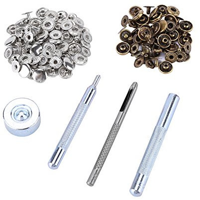 30 Sätze Leder Druckknopf Kit Schnellnietknopf zum Nähen mit Installationswerkzeuge Druckknöpfe zum Kleidung Armbänder Taschen(#1)