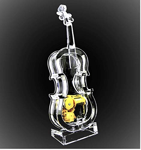UTowels Mechanische Violine Spieluhr mit LED-Lichtern transparent Acryl Melodie Castle in The Sky Carrying You