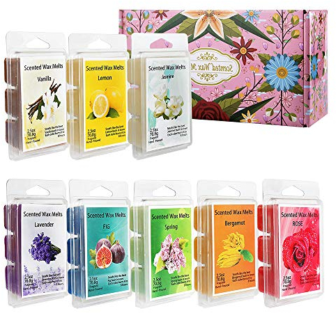 Uponer Duftwachs Wax Melts Duftwachswürfel 100% Sojawachs Raumduft Duftkerze 8 Verschiedene Düfte Geschenk Set ür Geburtstag, Valentinstag, Hochzeit,Weihnachten