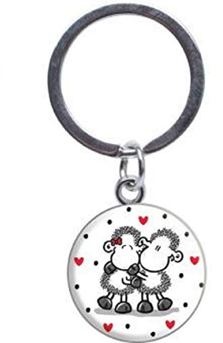 Sheepworld - 46822 - Mini Schlüsselanhänger, Ich Deins - Du Meins, Wir Eins, Metall, Kunststoff, 5,5cm x 2,5cm