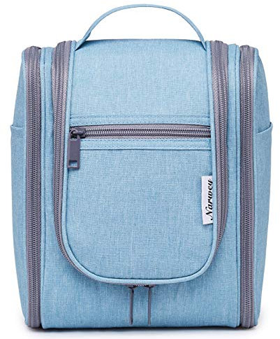 Kulturbeutel Damen & Kulturbeutel Herren - Kinder Kulturtasche Zum Aufhängen & Männer Kosmetiktasche - Waschtasche für Frauen & Mädchen (Himmelblau (Mittel))