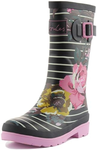 Joules Jnr Welly Print Gummistiefel Mädchen White Stripe Floral 25 EU