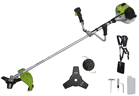 VITO Thermal Brush Cutter 2T 52CC Motor Harness + 3 Teeth Blade Diameter 25.5 cm + Nylon Wire Diameter 2.5 mm