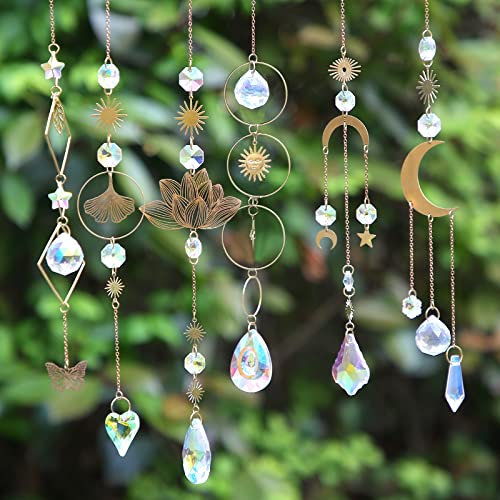 Sonnenfänger, hängender Kristall-Sonnenfänger für Fenster, Kristallkugeln, bunte Prismensteine, Regenbogenmacher, Anhänger für Garten, Weihnachtsbaum, Hochzeit, Zuhause, Innen- und Außenbereich