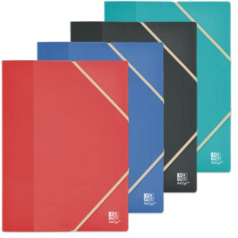 OXFORD Protège‐Documents School Life Recyc+ A4 80 Vues / 40 Pochettes Couverture Polypro Recyclé Coloris Assortis