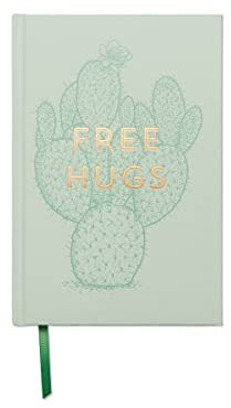 DesignWorks Ink JB86-2030 Notizbuch, weiches Hardcover, mit linierten Seiten, Vintage-Sass Free Hugs, grünes Kaktus-Pflanzen-Tagebuch, Minze, 14,6 x 21,6 cm