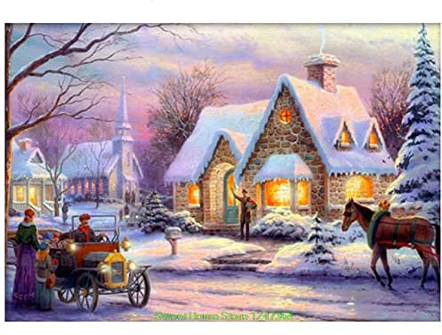 5D Diamond Painting Kits Complets,DIY Peinture Diamant Kits Reine des chevaux des neiges Diamant Broderie Kits Adultes Enfants Arts Craft pour la Décoration Murale à la Maison Round Drill 70x100cm