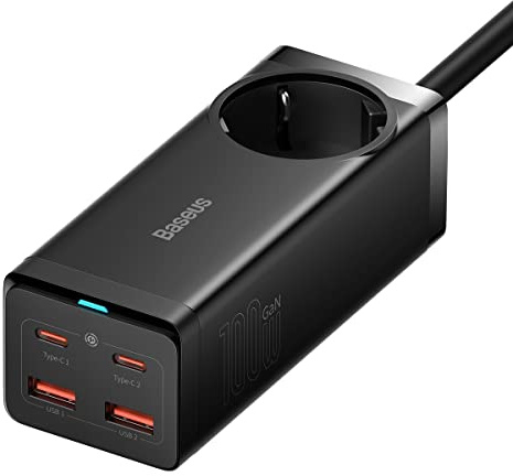 Baseus Gan3 Pro Charger 2 x USB + 2 x USB-C + 100 W Socket
