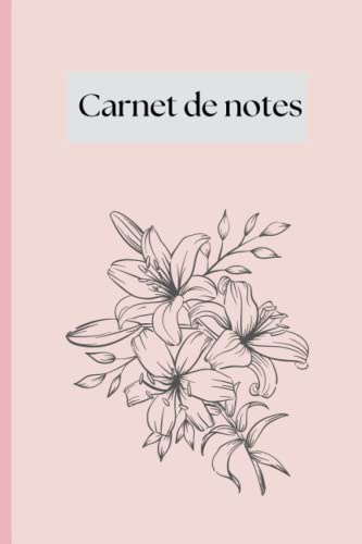 Carnet de note lignées rose - Fleurs de Lys – Format A5