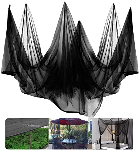 Moskitonetz, 10 x 3 m, Gartennetz, Fliegennetz, Barriere, Jagd, Blindpflanzenschutznetz, 3 x 12 m, Schwarz