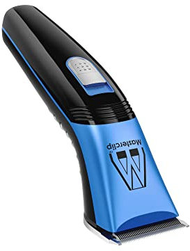 Masterclip Tondeuse sans fil pour cheval,Ultra silencieuse,Kit de toilettage professionnel avec tondeuse légère,Tondeuse Showmate II rechargeable pour couper les chevaux et poneys (Showmate-II-Bleu)