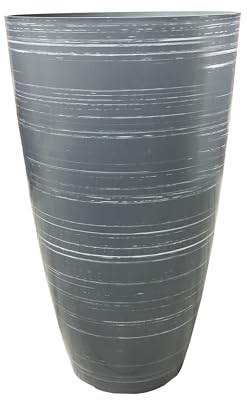 SG Traders Stylish Tall Plastic Plant Pot Garden Patio Planters Elegant Gardening Planter Accessory for Flowers Herbs Trees Plants Patio Suitable for both Indoor and Outdoor Use H 54cm x W 30cm