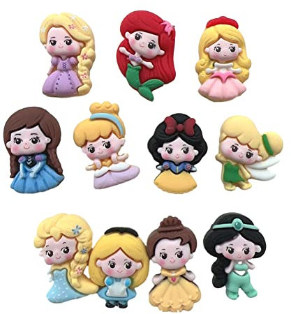 22Pcs Slime Charms Resin Kawaii Cartoon Princess Cute Set Assorted Princess Flatback Slime Beads for Scrapbooking Embellishments DIY Craft Making Ornament Hair Clip