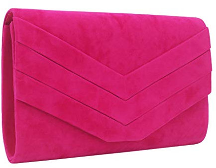 Women Evening Bags velvet Formal Clutch Purses for Wedding Party Prom Handbags with Shoulder Strap Cocktail Party Bag Chain Phone Evening Bag Hot Pink