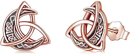 Keltische Ohrringe für Damen Mädchen 925 Sterling Silber Keltische Mond Ohrstecker Hypoallergener Ohrringe Irischer keltischer Schmuck Geschenke für Freundin