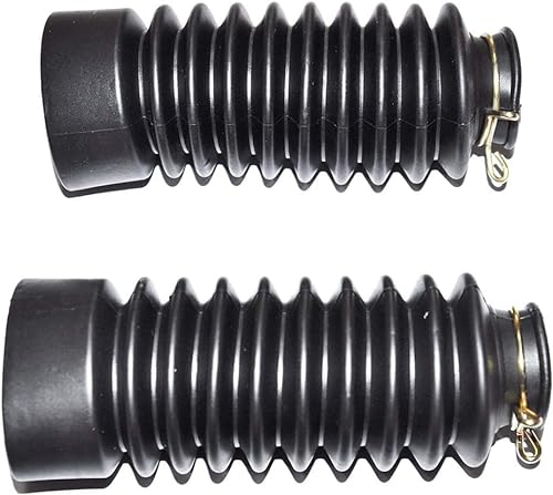 2 Black Motorcycle Front fork Dust Covers Gaiters Boots 28mm 43mm 140mm