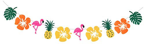 LABRIMP Flamingo Banner Aus Papier Lang Für Partydekoration Mit Tropischen Flamingo-design Hängbar An Wand Fenster Oder Partytisch