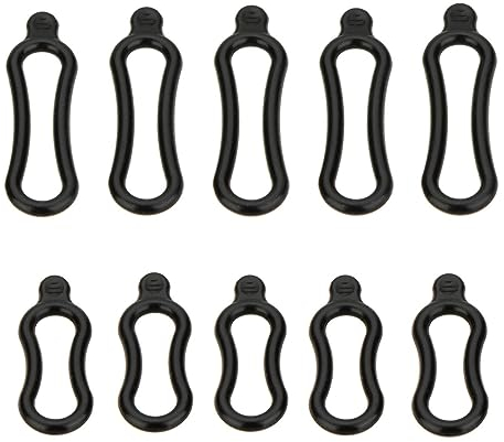 Ronyaoko 10pcs Fahrrad Gummiringe Bike Fixing Tie O Ring Gummibänder Elastische Leichte Gummi Befestigungsriemen Mehrzweck für Scheinwerfer Fahrrad LED Scheinwerfer (Schwarz)