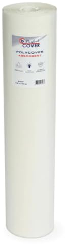 Perfect Cover® Polycover Absorbent (1x50m / 50m² / 150gsm) – Feutrine Protection Sol Absorbante, Rouleau Protection Peinture, Revêtement Antidérapant Pour Rénovation, Travaux, Peinture, Chantier