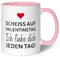 GRAVURZEILE Tasse mit Spruch - Scheiss auf Valentinstag - Geschenk für Ihn & Sie - Kaffeebecher als Valentinstagsgeschenk - Lustige Geschenke für Männer & Frauen zum Valentinstag - Rosa
