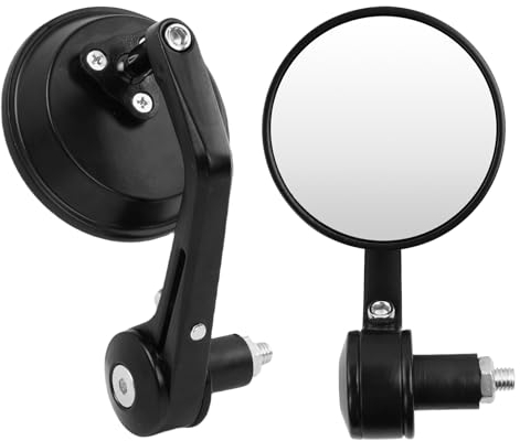 Granvoo 2 Stück Lenkerendenspiegel Motorrad, Motorrad Spiegel Rund, 360°Drehbarer Lenkerspiegel, Seitenspiegel Blendfrei, Universal Rückspiegel für 7/8 Zoll Lenker Motorrad Roller Fahrrad