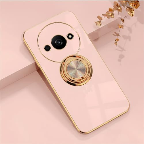 XINYEXIN Xiaomi Redmi A3 Case with Ring Stand Holder 360 Degree Rotating Kickstand Fashion Shockproof Phone Protective Case Cover for Xiaomi Redmi A3 - Pink