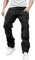 Herren Schwarz Herren Hose Jeans Regular Fit Hip Hop Hose Herren Regenhose Herren Überziehhose Herren Slim Fit Straight Tube Retro Hip Hop Hose Street Jeans Hose von Qualität Jean Herren (Black, M/30)