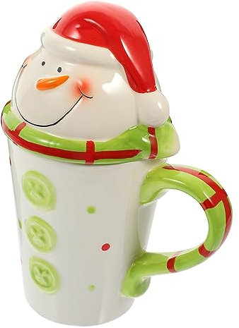 CIYODO Weihnachtstasse Aus Keramik Dekorativer Wasserbecher Für Büro Und Zuhause Mit Festlichen Elementen Großes Fassungsvermögen Für Kaffee Und Milch