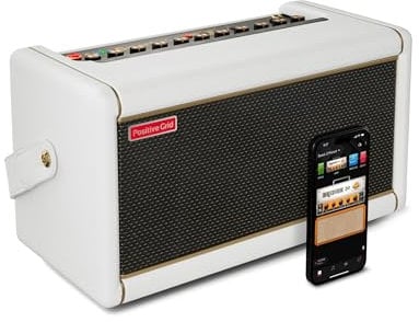 Positive Grid Spark 2: Amplificador de práctica para Guitarra de 50 W y Altavoz Bluetooth con Looper más App Inteligente para Guitarra eléctrica, acústica y bajo con Funciones IA. Color Perla.