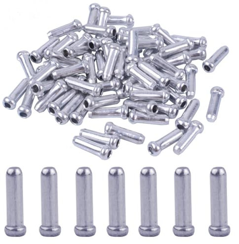 100 Pcs Terminali per Cavi Freno Copri Estremità, Freno Cavo Punte Cappuccio Metallico, 12 mm