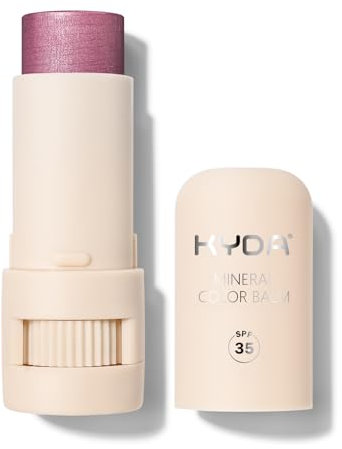 KYDA Mineral Color Balm, SPF 35, Creamy Blendable Color für Lippen und Wangen, aufbaubarer Schimmer, leichte Formel, Mehrzweck-Makeup-Stick, BERRY