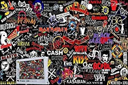 Puzzles, Holzpuzzle 1000 Teile, Top Rock Band Logo, Holzpuzzle, Kunst, Lernspielzeug, Geschenke, Gehirn-Challenge-Puzzle, 75 x 50 cm