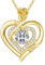 LAVUMO Moissanite Halskette Damen Silber 925,Moissanite Kette Damen Gold/Rosegold/Silber Doppel Herz Rose Anhänger Weihnachten Valentinstag Geburtstag Schmuck Geschenke für Frauen Freundin Mama