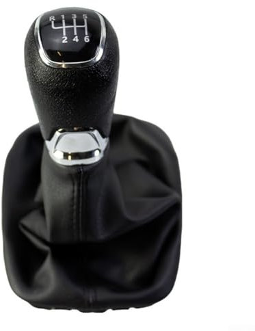 HpLive Schaltknauf mit Schaltsack für Skoda für Octavia 2 für A5 für A6 2004-2012, Metall + Kunststoff Ersatz Schalthebel Schaltknopf Schalthebelmanschetten(6 Gang)